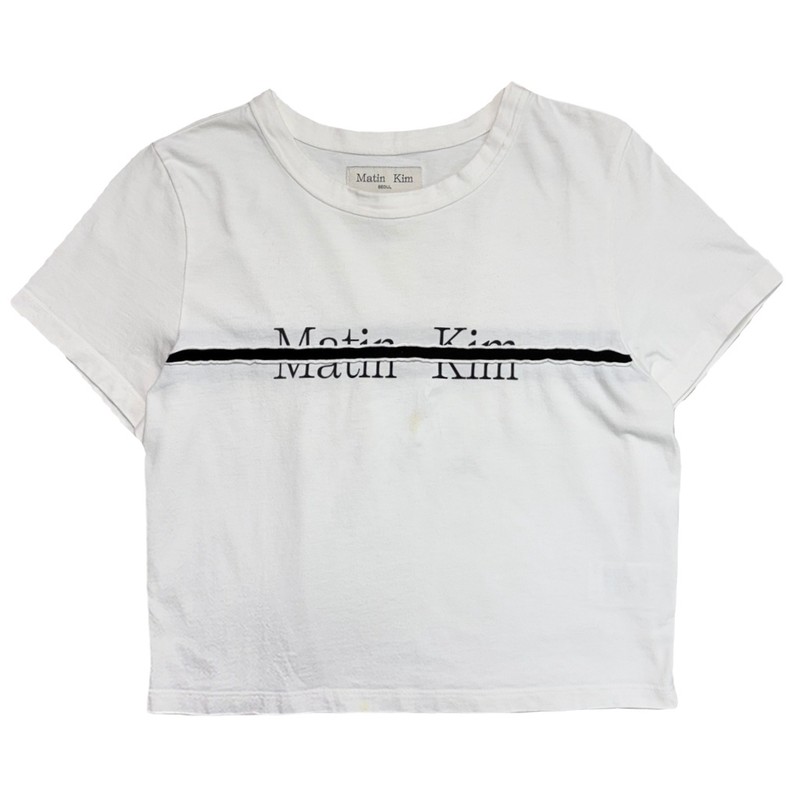  MATIN KIM 로고 컷티드 크롭탑 M