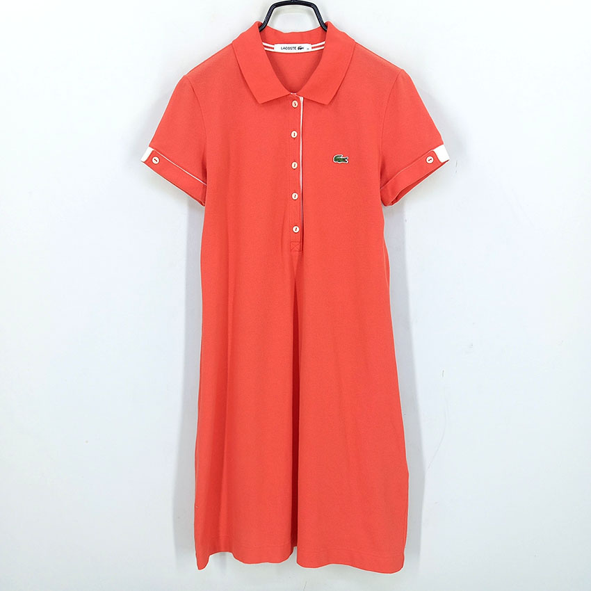 라코스테 여성 여름 카라반팔 미니원피스 다홍 (HU46342)