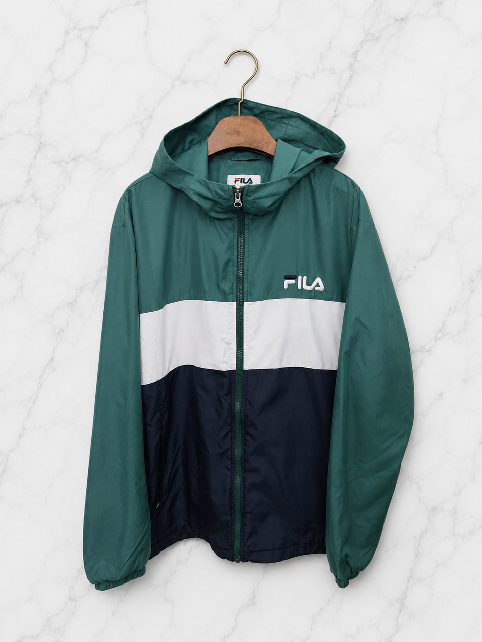 L,100,크게나옴) FILA 휠라 올드스쿨 후드 점퍼! 그린 색상~
