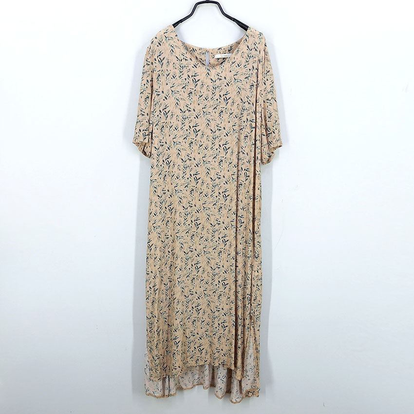 더아이잗 여성 여름 레이온 반팔롱원피스 베이지85  (HU46352)