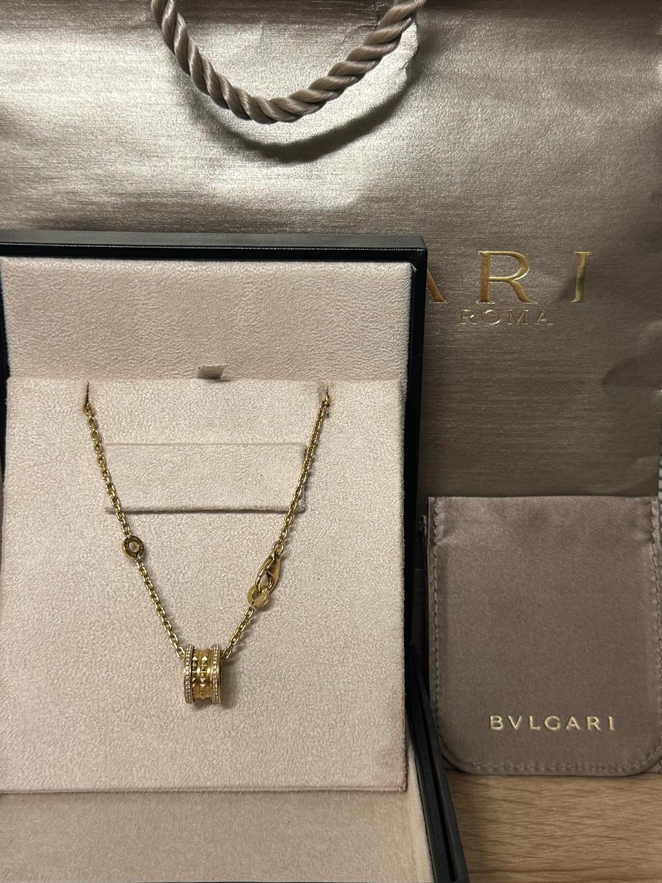 불가리 비제로원 락 펜던트 18K 옐로우골드 다이아 목걸이 358349