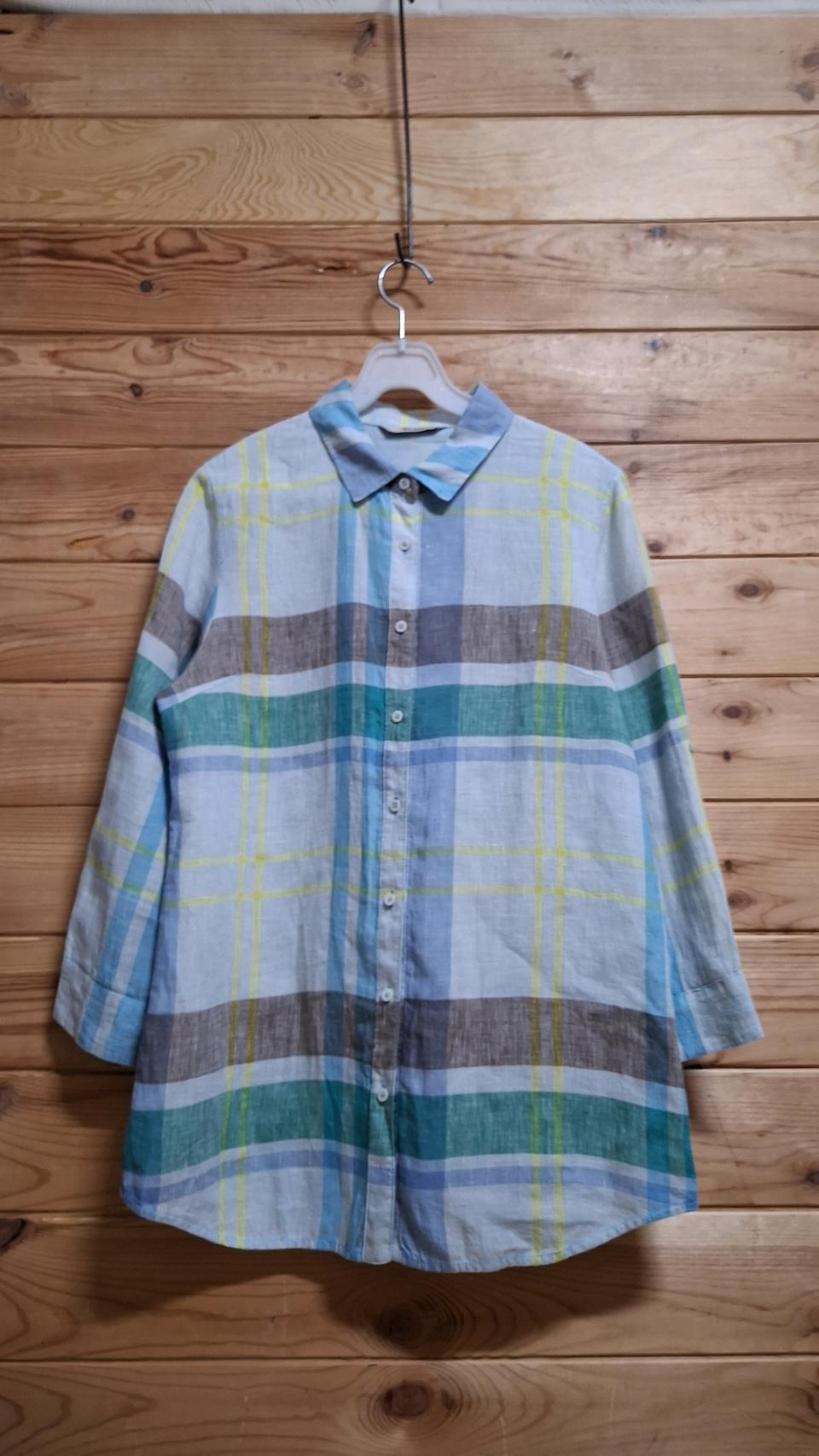 BCBG 린넨 체크 남방