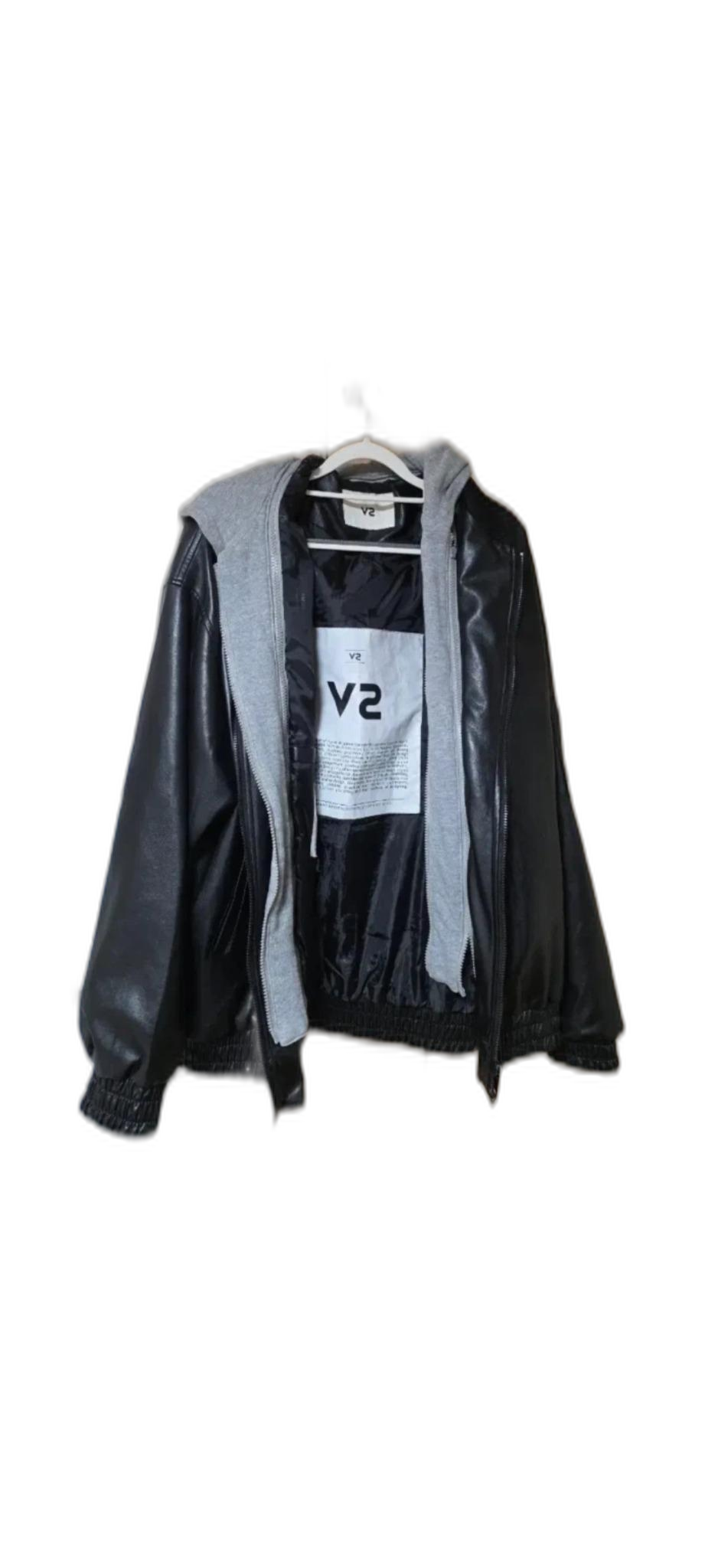 V2가죽후드집업자켓.  L/XL