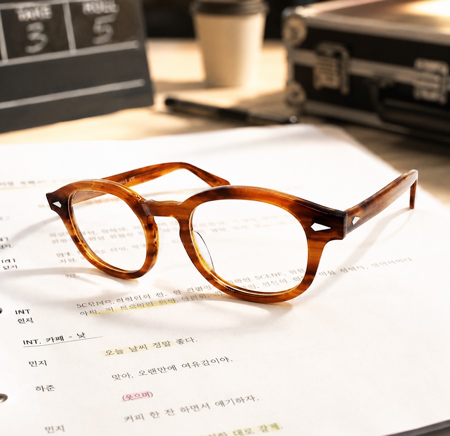 트랜디온 P 유명 배우 국내외 셀럽 아넬형 블론드 안경테 lto 새제품 