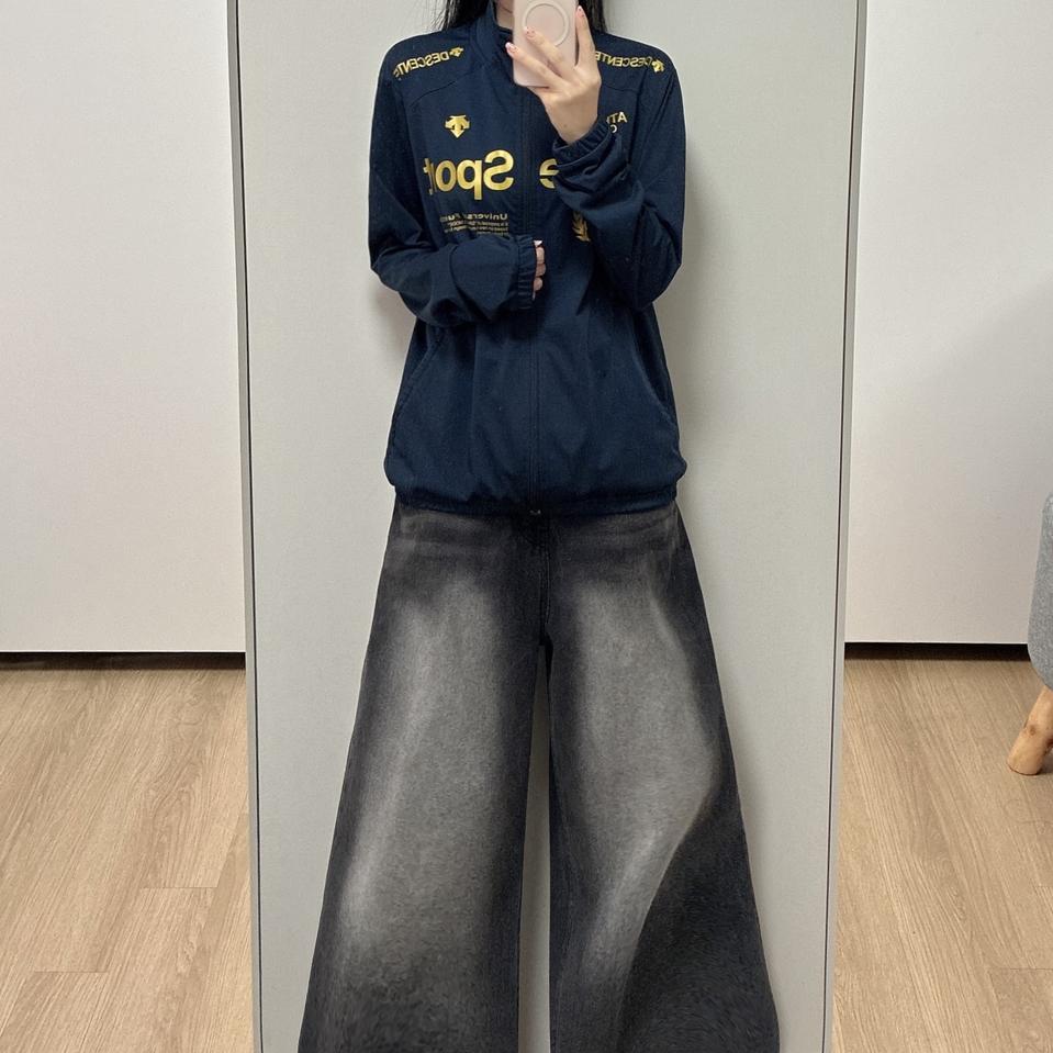 데상트 무브스포츠 네이비 트랙 집업 자켓