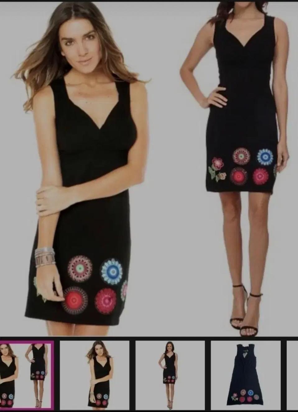 Desigual 블랙 자수 원피스38표기 55