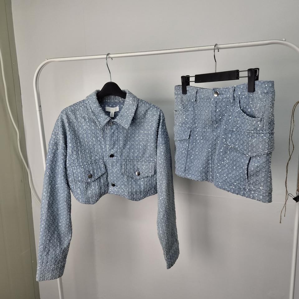 H&M 스팽글 데님셋업[미사용] 여성M(38EUR) 6H10