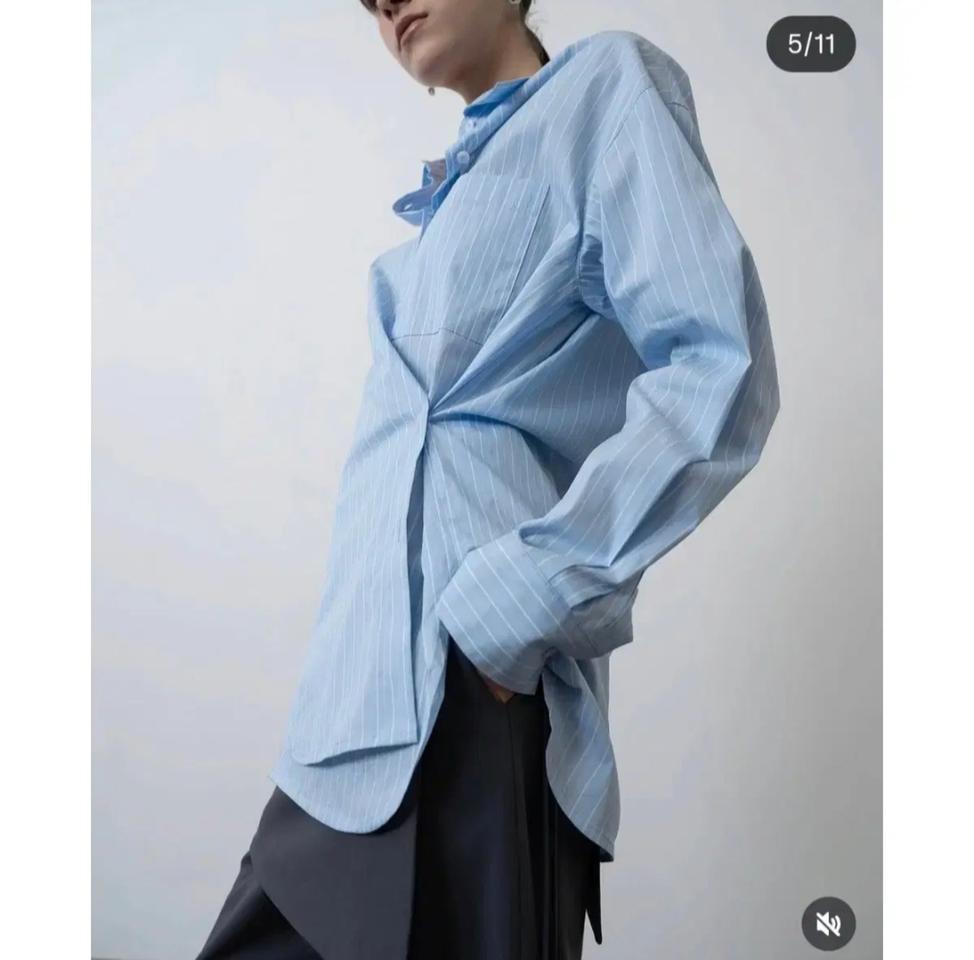 토브드 시그니처 투웨이 스트라이프 셔츠 - 스카이블루,프리