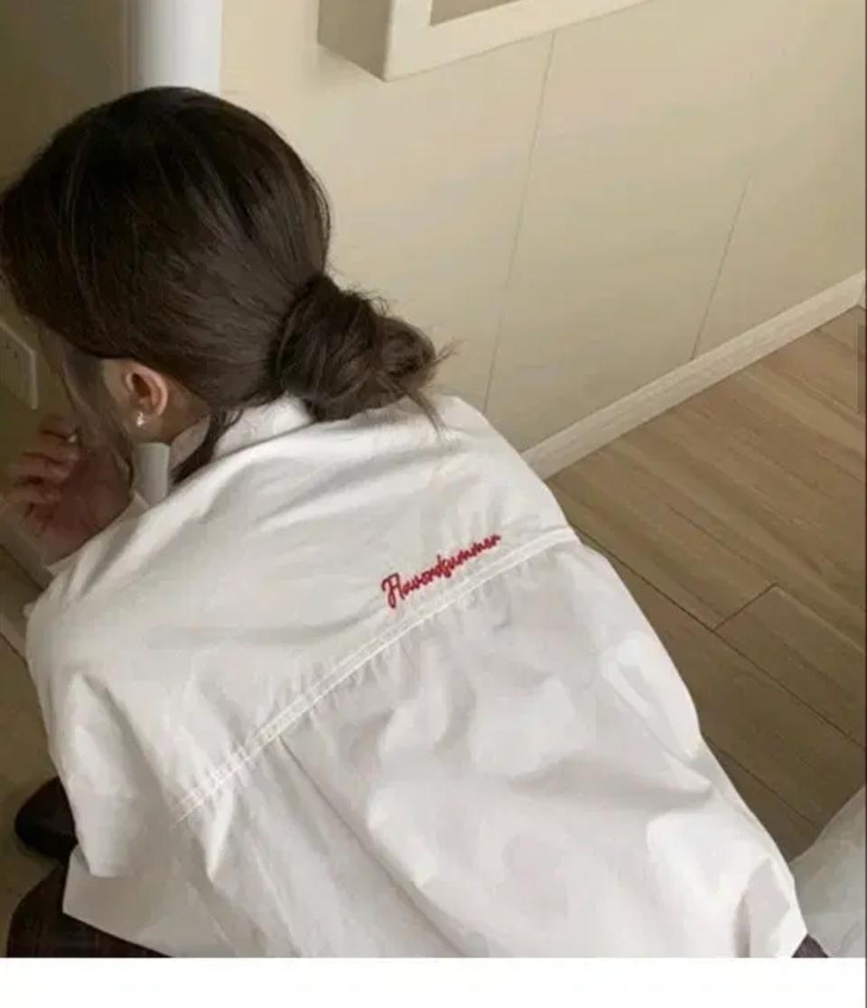 마이클라씨 레터링 코튼 셔츠 - 화이트,프리