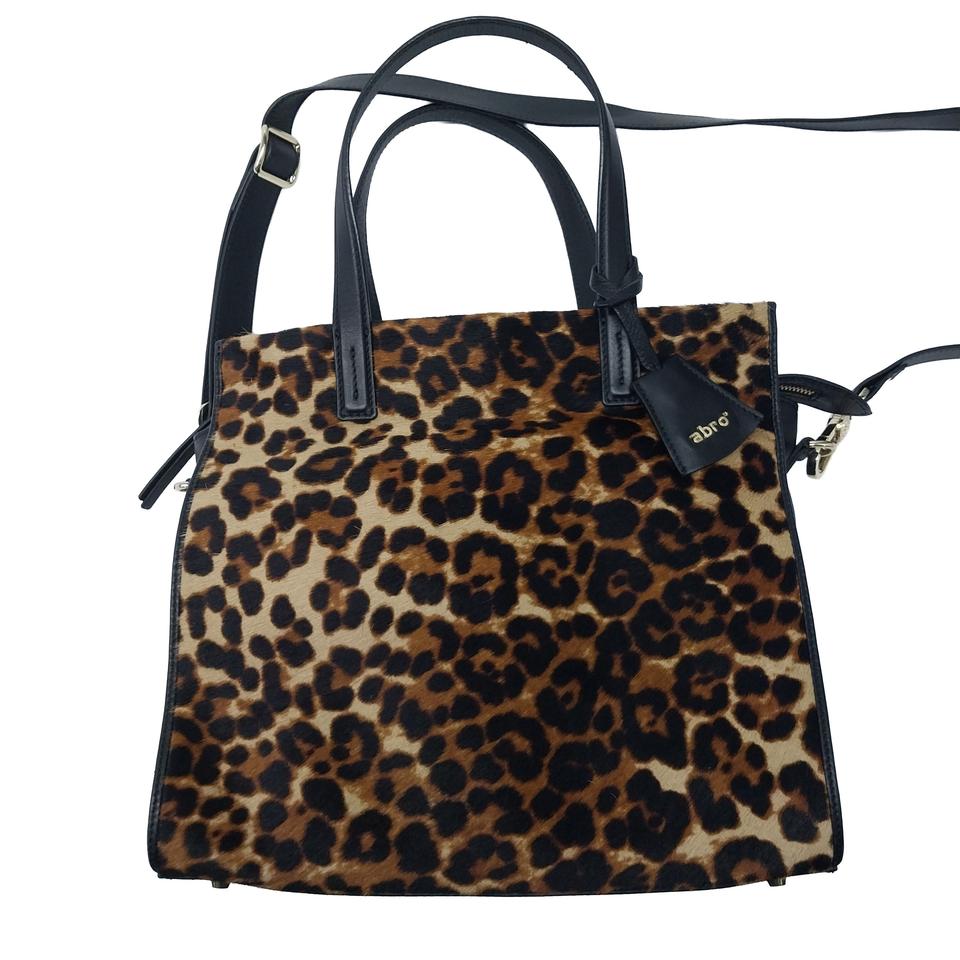 Abro 아브로 빈티지 레오파드 송치 토트 숄더백