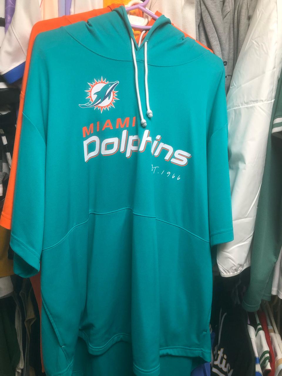(SSSSS급) 나이키 NFL 마이애미 돌핀스 반팔 후드 사이즈 3XL