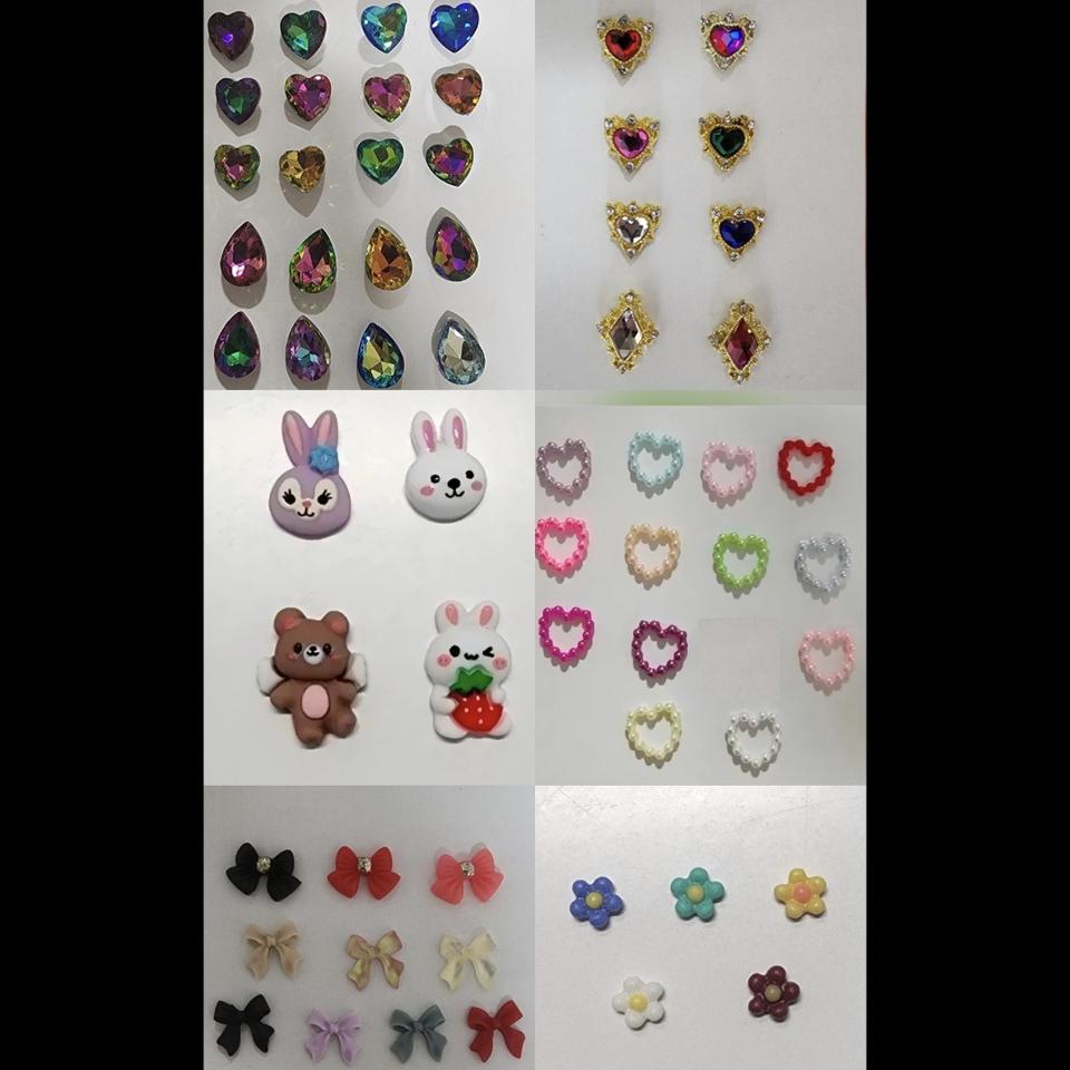 네일파츠 네일스톤 50개 골라서 9900원!! 하트 진주 리본 꽃 물방울