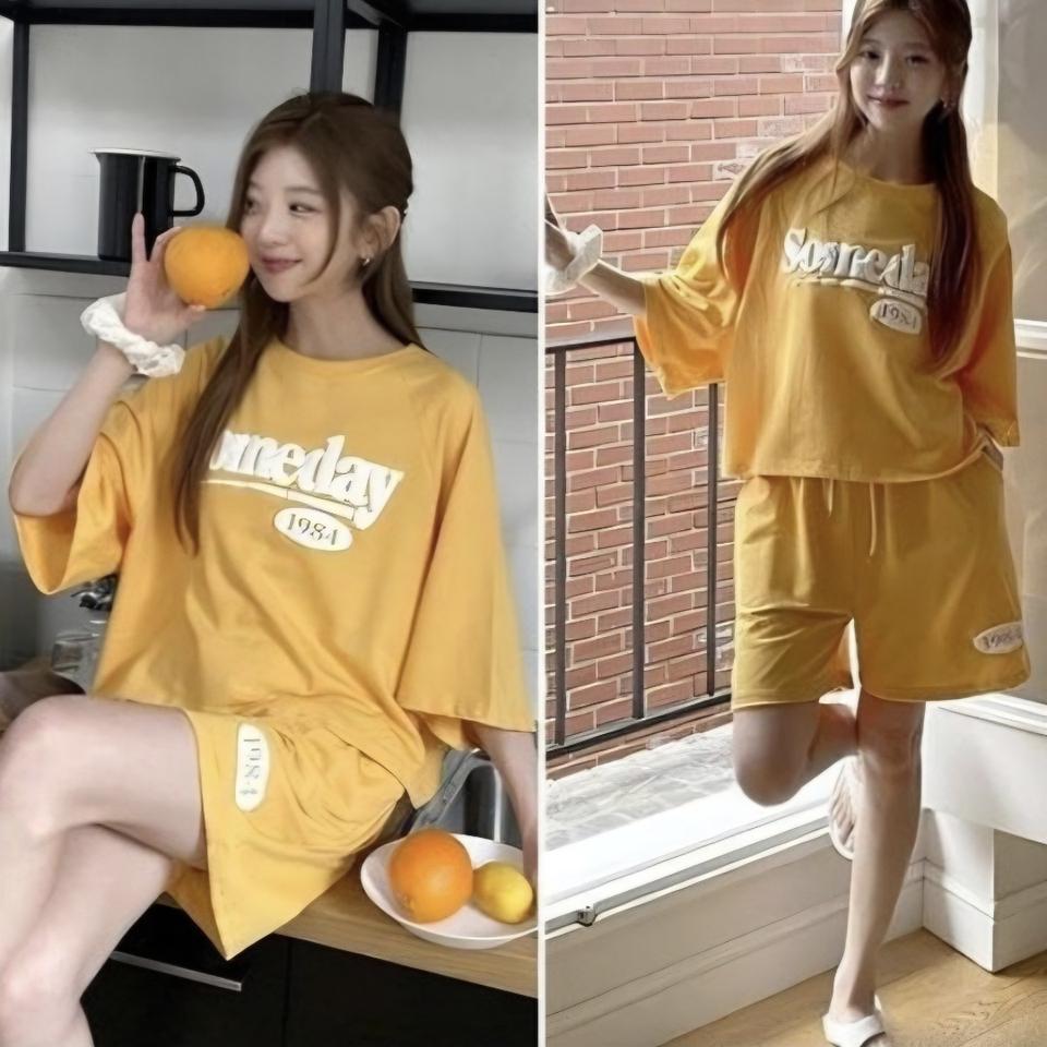 썬데이 캐주얼 반팔 반바지 세트 트레이닝 홈웨어 데일리룩