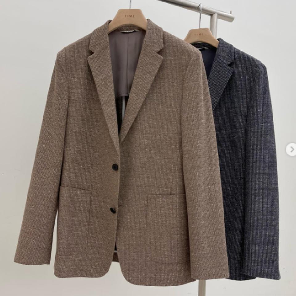 한섬 타임 옴므 여름 린넨 블레이저 자켓 남성 L XL 투버튼 사랑봉봉