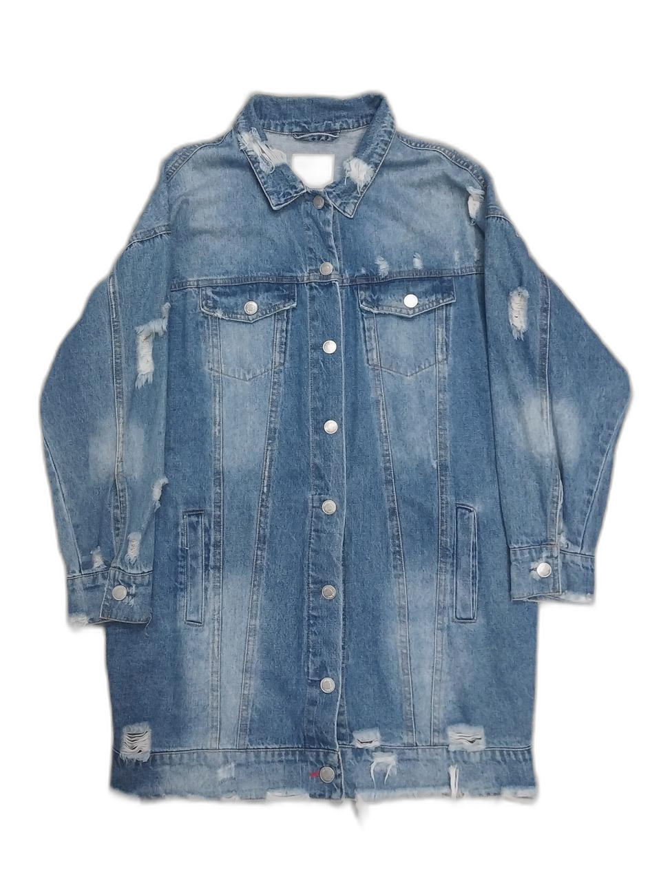 ZARA 오버핏 데미지 바르셀로나 데님자켓 S (66반까지)