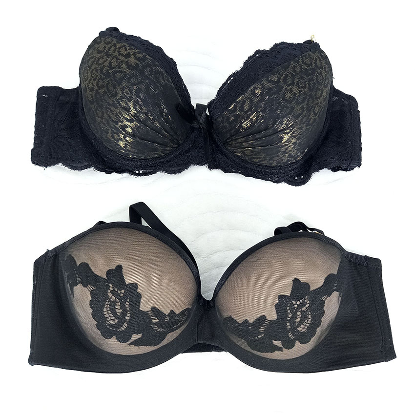 댑 호피 블랙&레이스 블랙 와이어브라75A (HU46529)