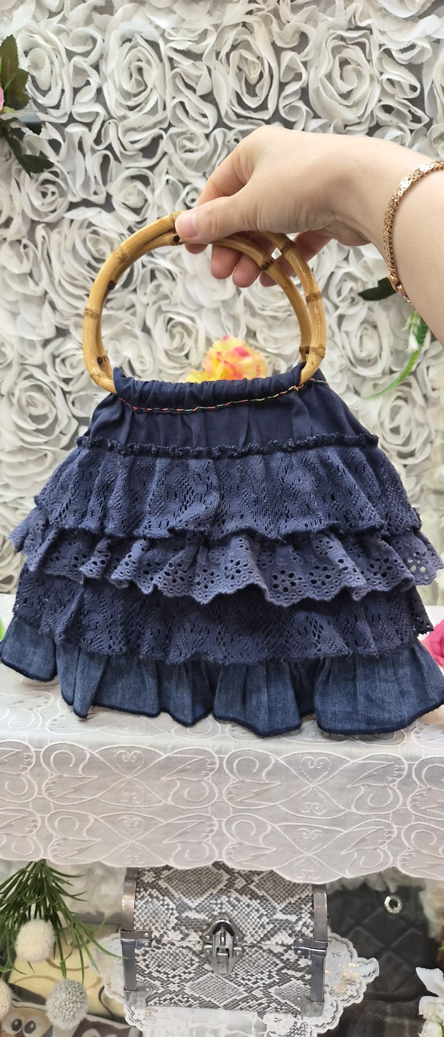 레이스 프릴 토트백 (핸드메이드)
