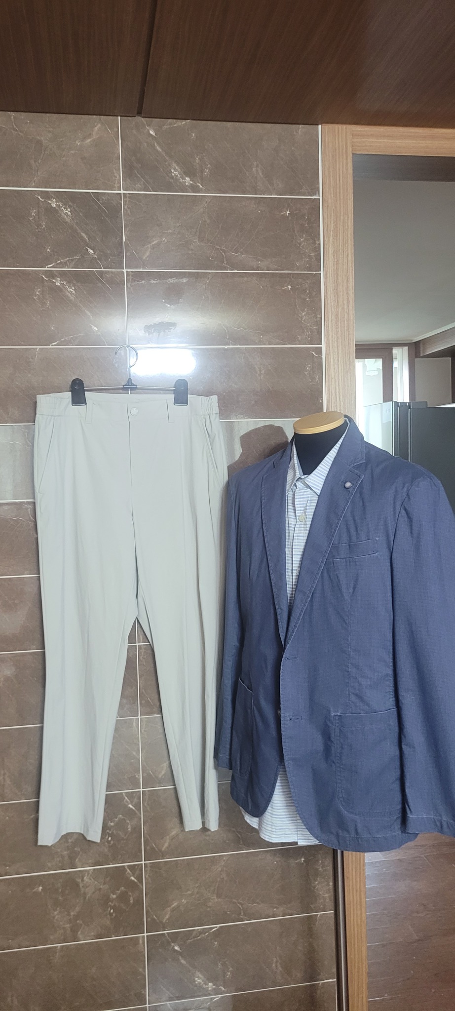(남성33인치)그린조이 골프 바지 베이지(여름용)