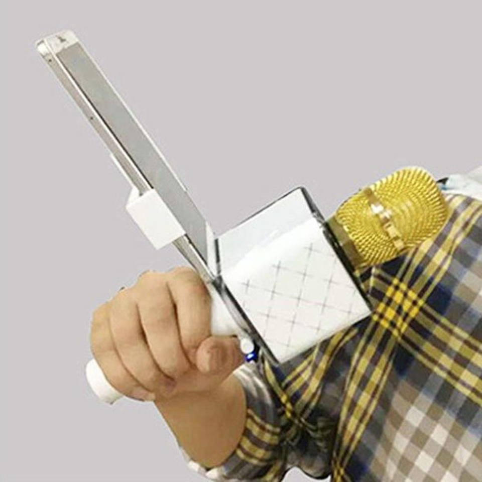 새 흰색 마이크 걸이 핸드폰 거치대 가사 노래 노래방 행사 선물 파티