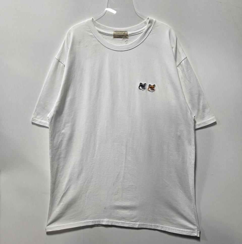 메종키츠네 화이트 더블 폭스 반팔 티셔츠 2XL 26082103
