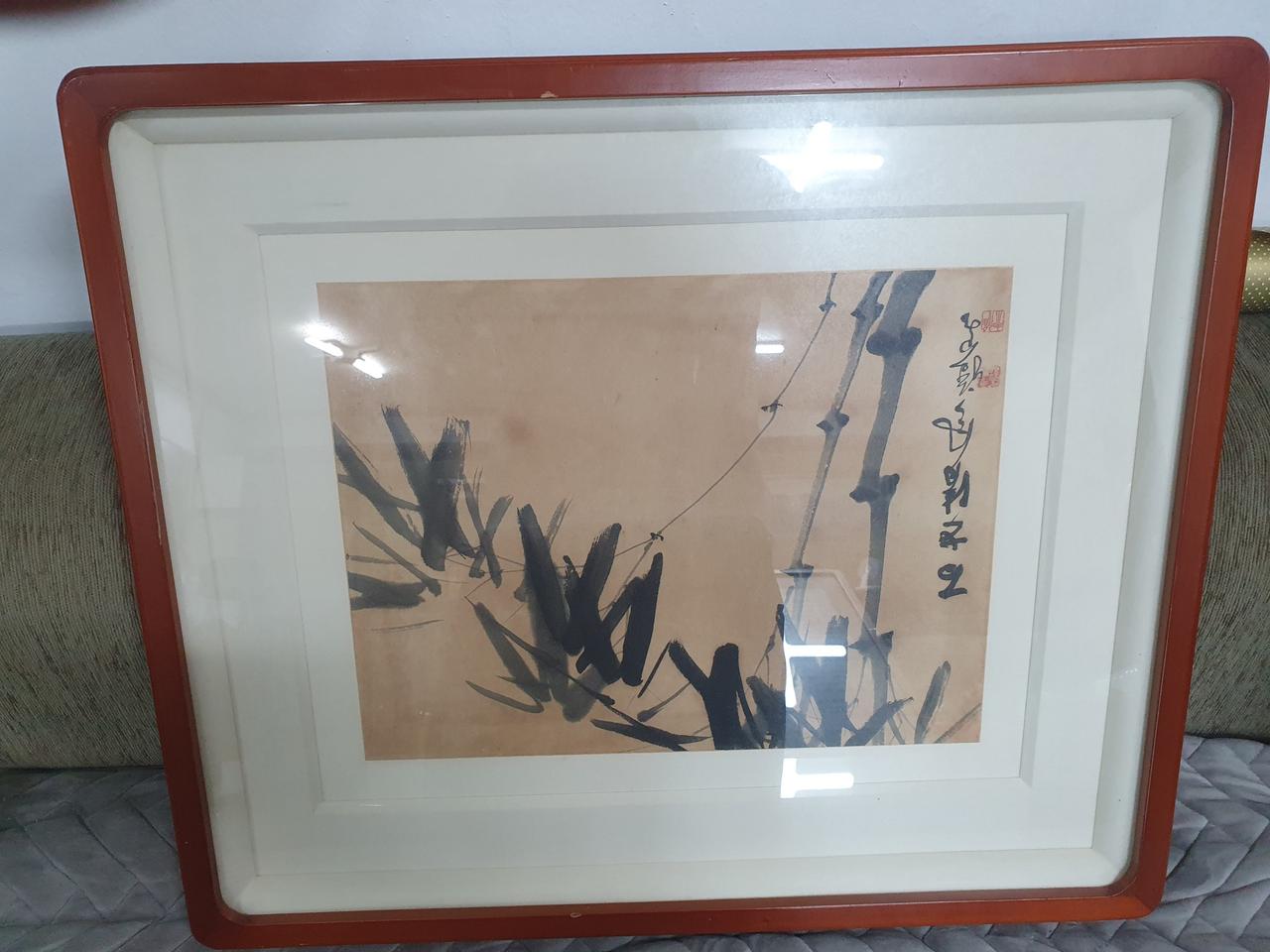 동양화 대나무 그림 액자