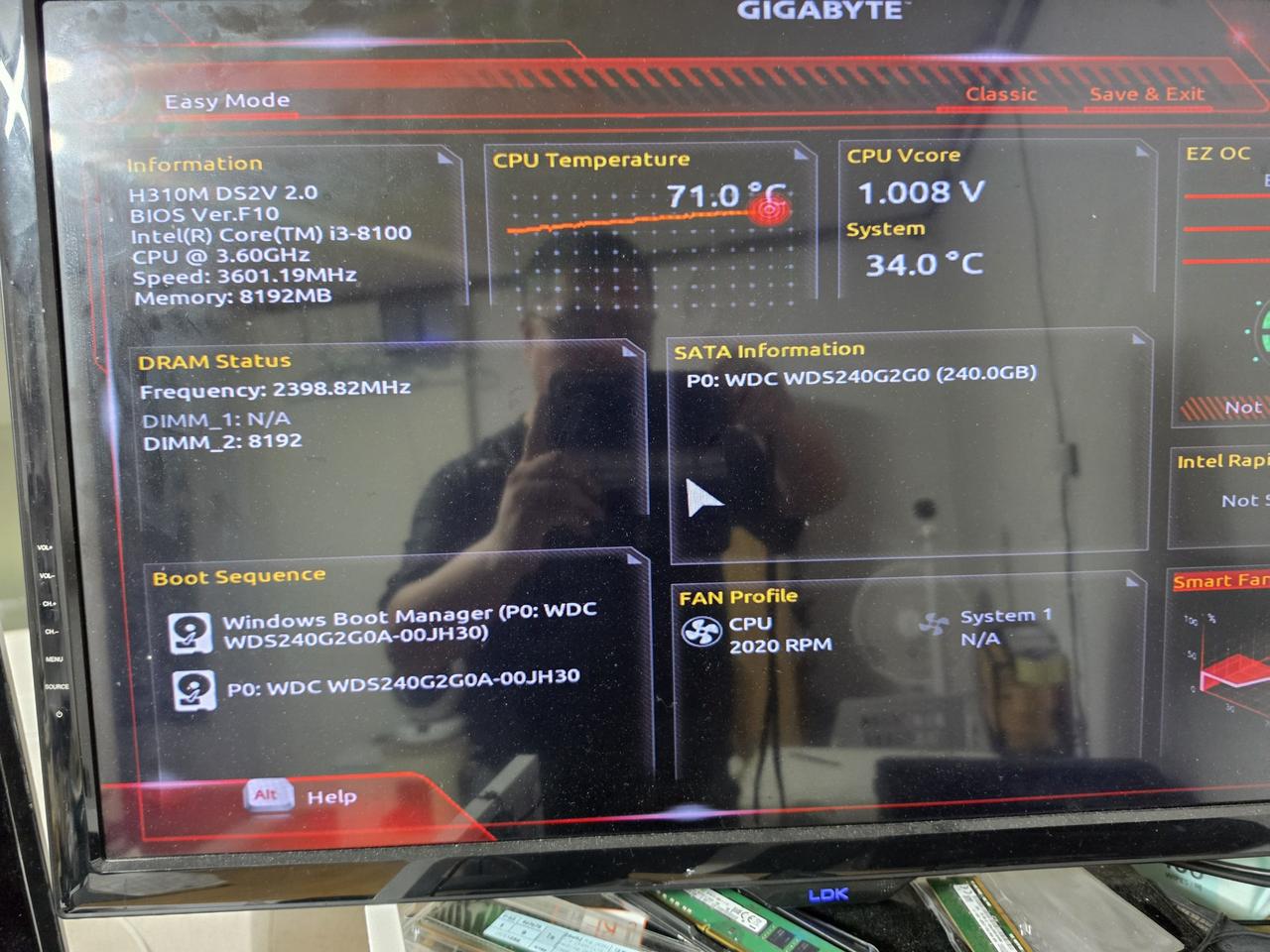 인텔 i3-8100 /D4 8램 SSD256 / 지포스1050 데스크탑