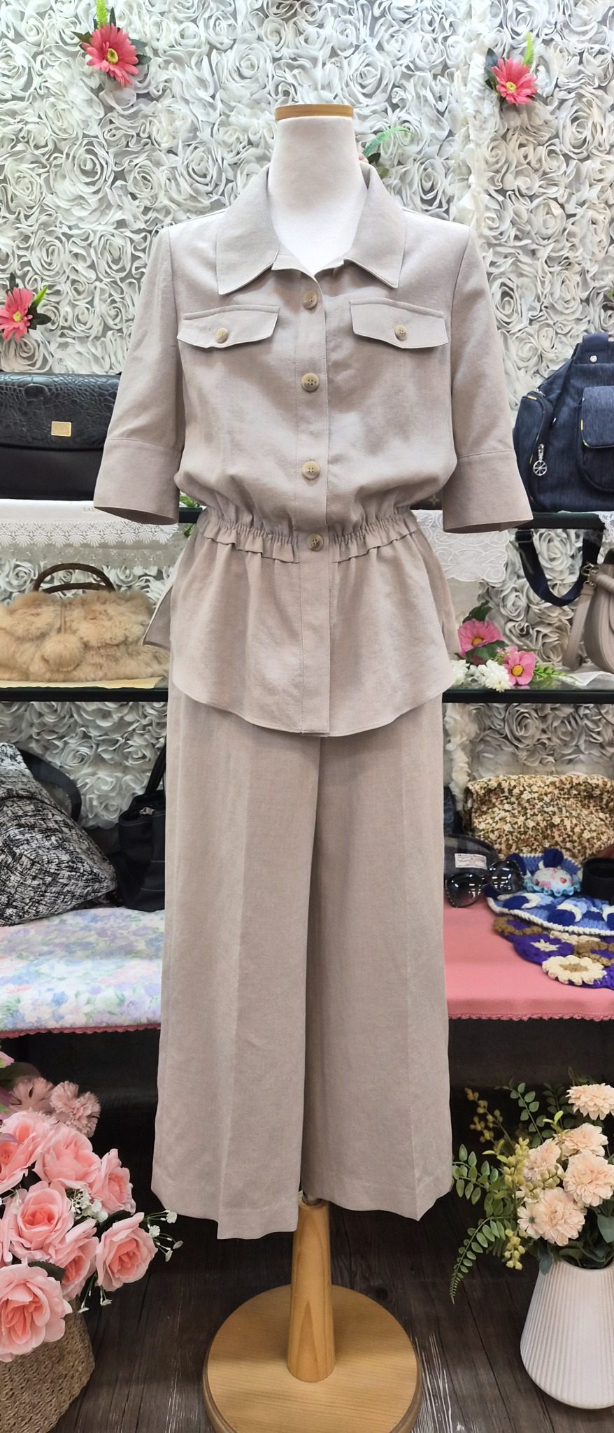 CeleShop 셀럽샵 셋업 (블라우스 셔츠 + 와이드 팬츠) 55