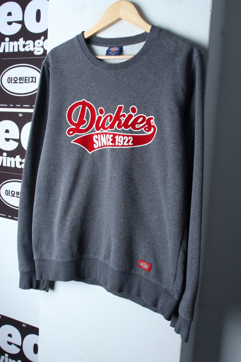 (L-XL) 디키즈 맨투맨 티셔츠 Y2K 빅로고 그레이-H37393