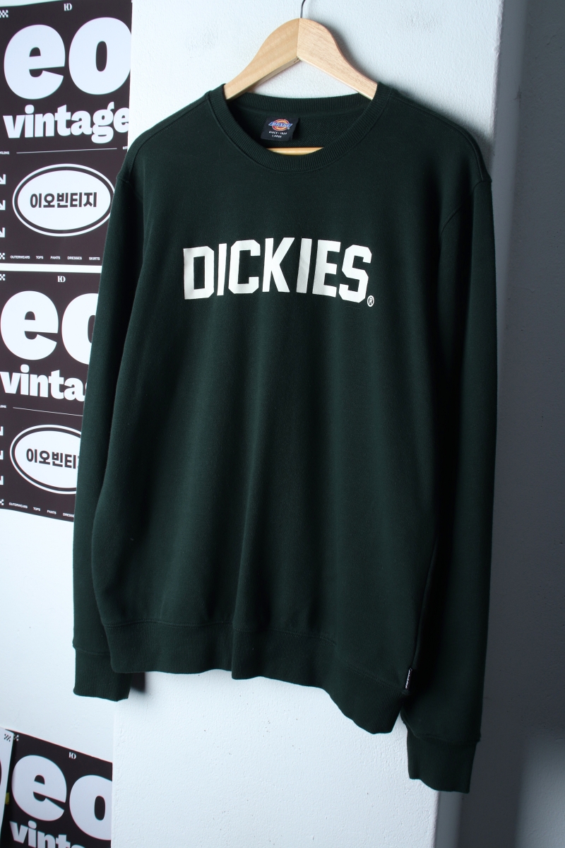 (L-XL) 디키즈 맨투맨 티셔츠 빅로고 그린 올드스쿨-H37400