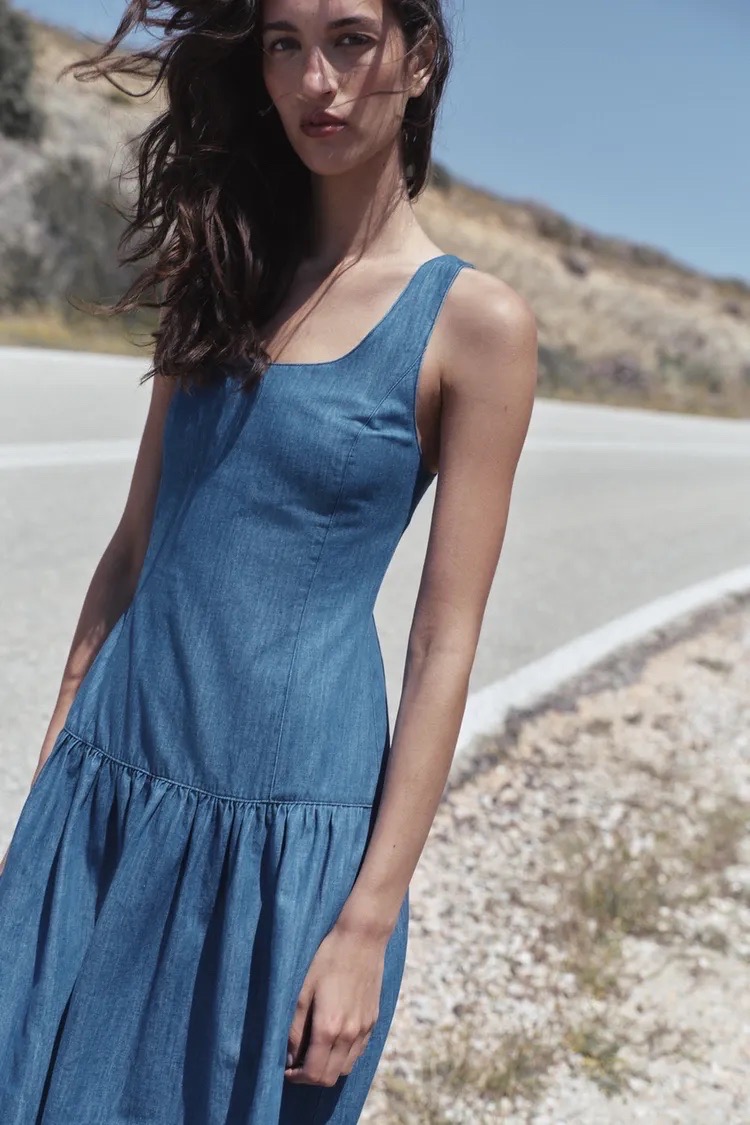 zara 자라 케이프 스커트 미디 원피스 새상품