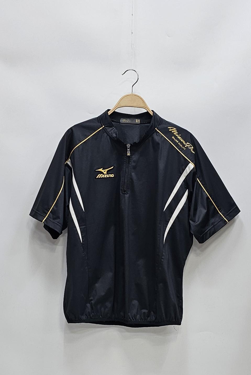 MIZUNO 미즈노 프로 웜업 집업 바람막이 / 남 L 스판 블랙