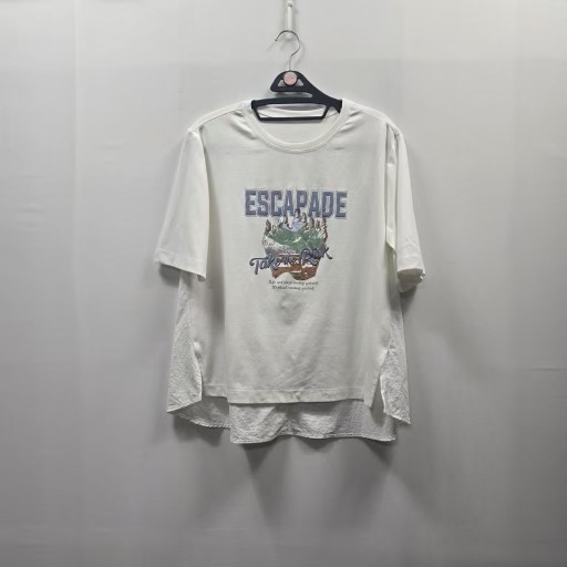 0479 [soup]ESCAPADE 레터링 레이어드 반팔 티셔츠 55