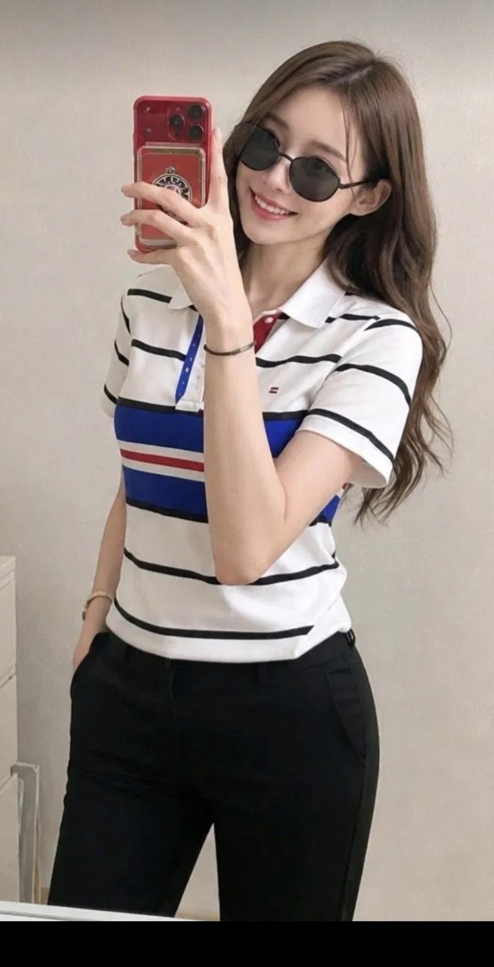 443 ) 빈티지 Y2k 감성 타미힐피거 폴로 반팔 M