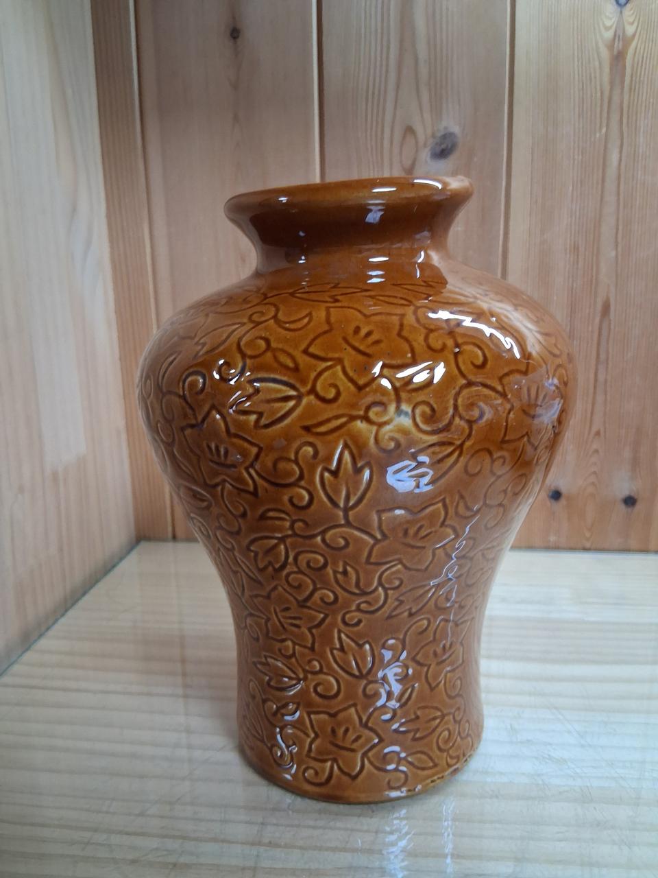 근대사 갈색 도자기 화병