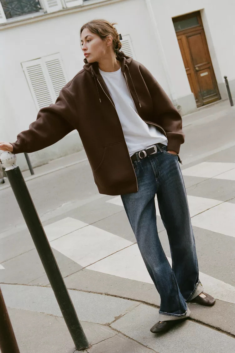 zara 자라 끈 후드 스웨트셔츠 새상품