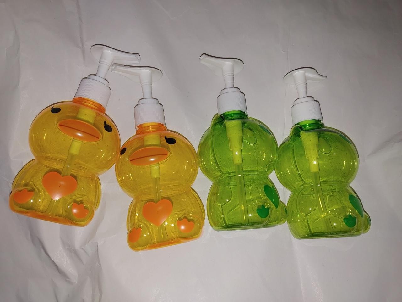 개구리 오리 모양 디스펜서 휴대용 펌프 공병