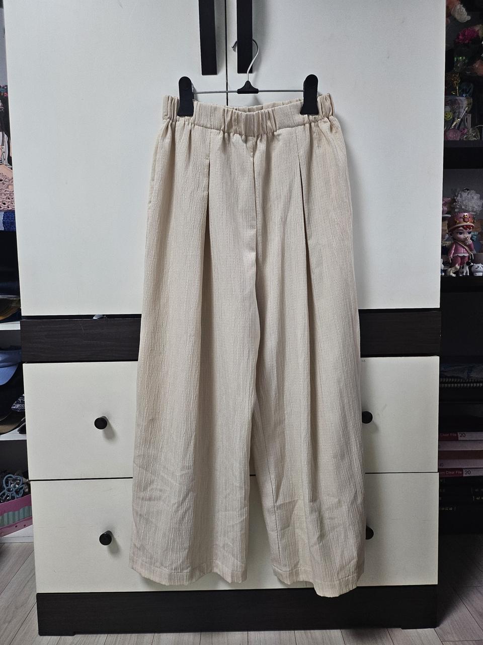 연베이지 와이드 팬츠 바지