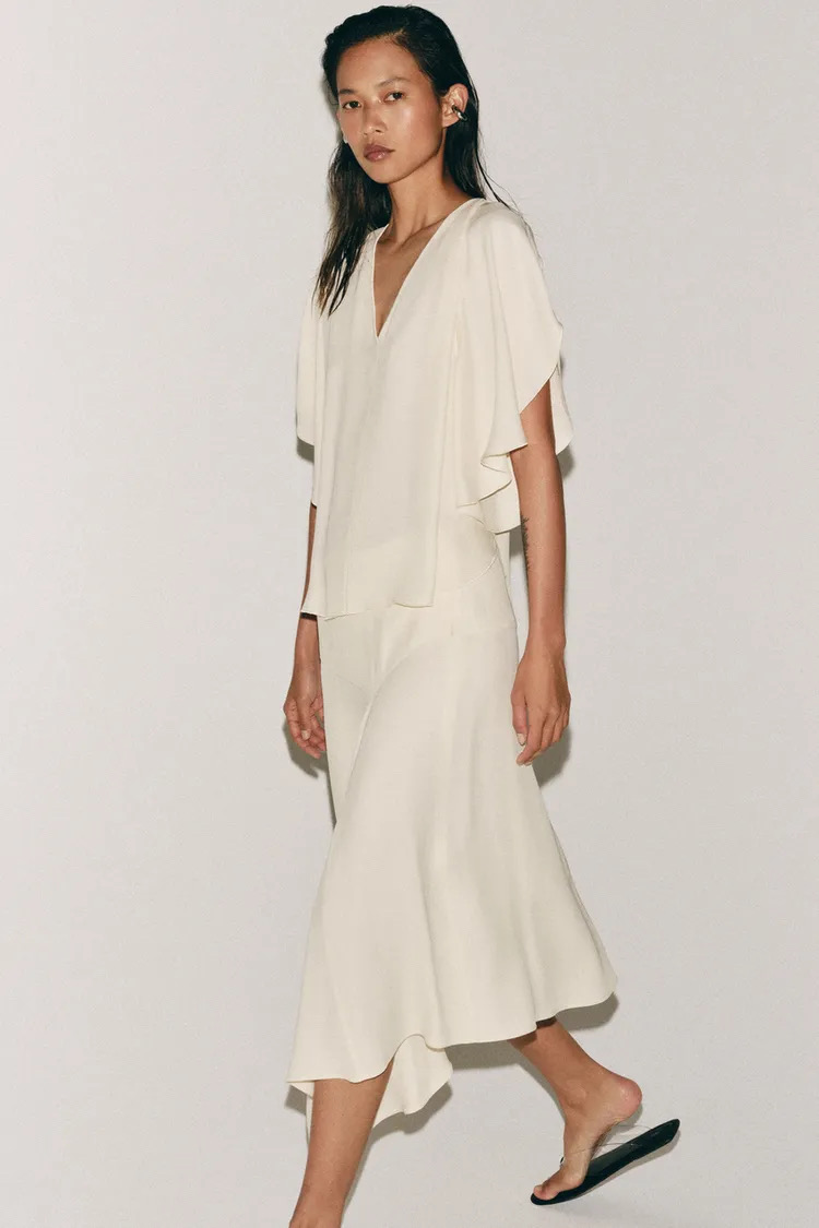 zara 자라 ZW 컬렉션 플루이드 미디 스커트 새상품