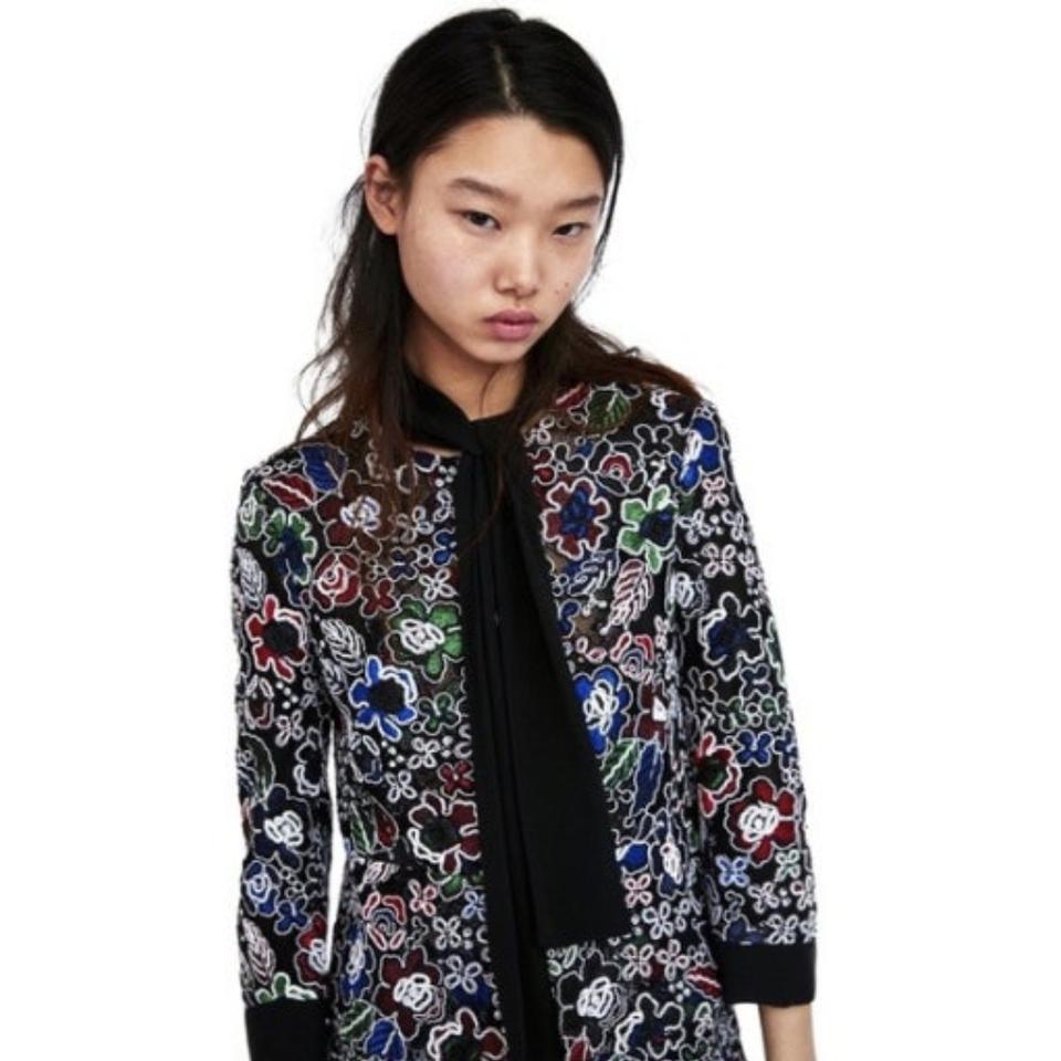 자라(ZARA) 스카프 자수 레이스자켓 66-77 새상품