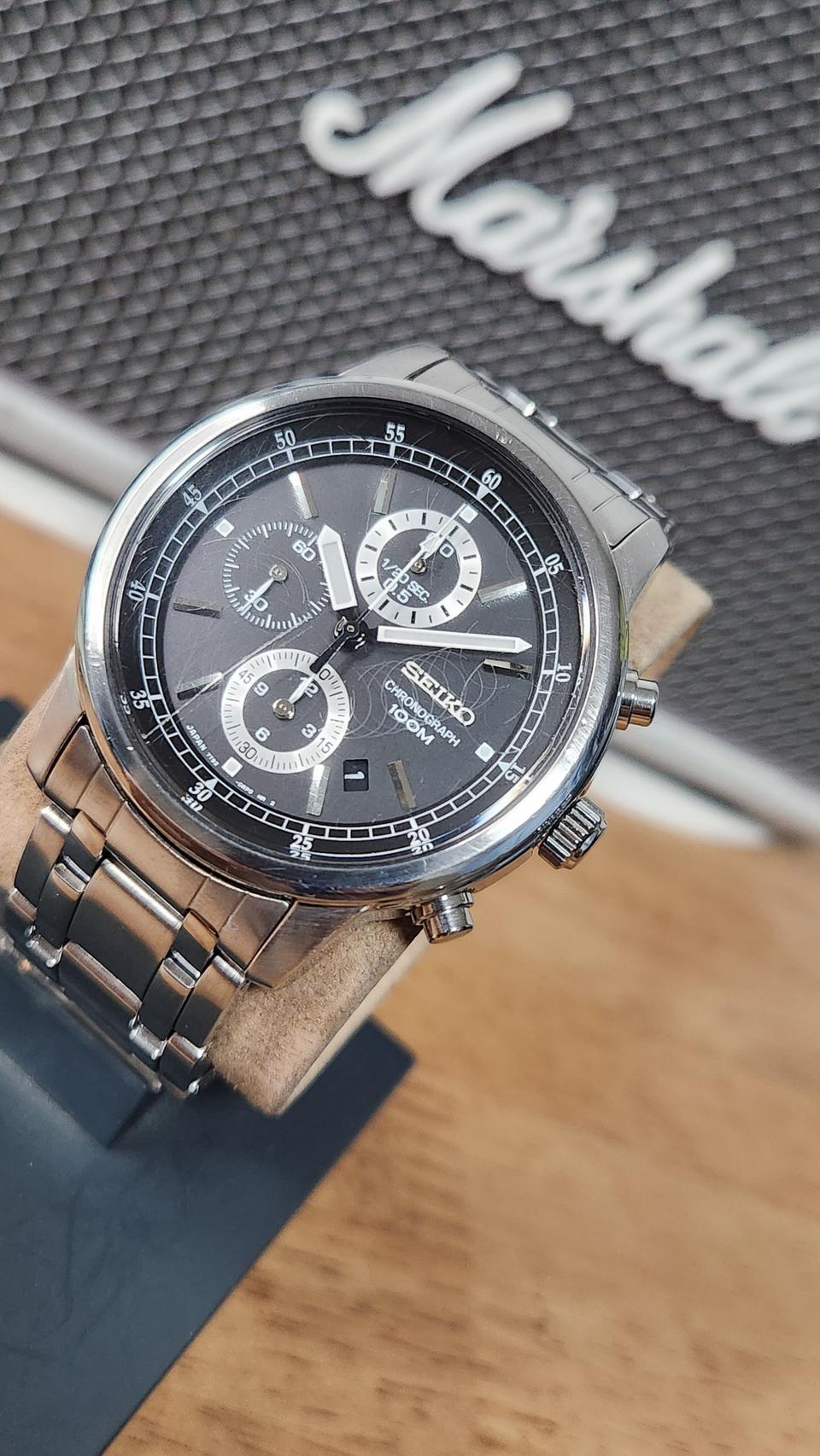 # 정품 세이코 크로노그래프 남자 메탈시계 SEIKO 급처