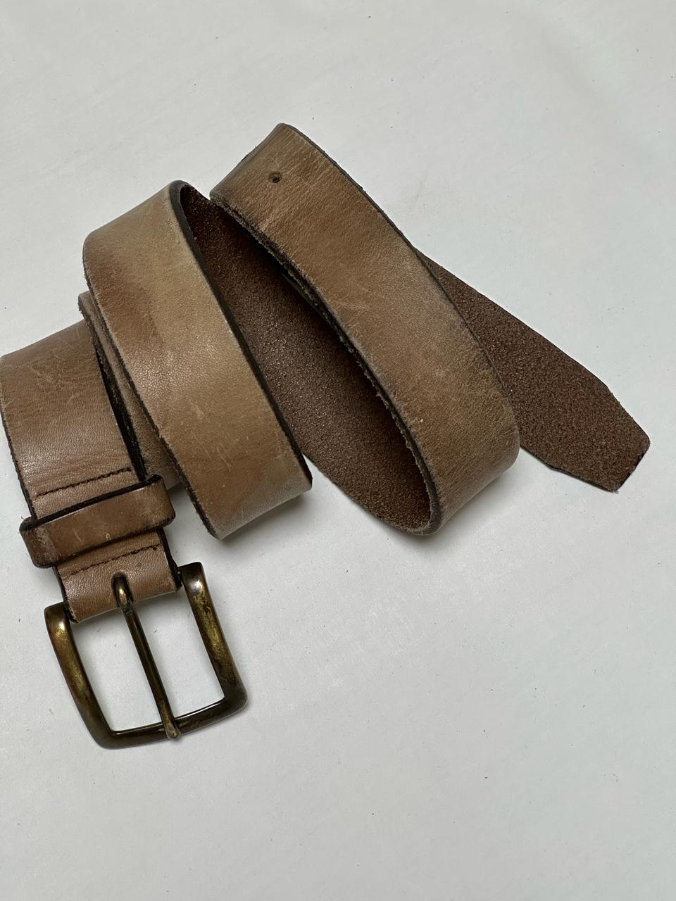 빈티지 이태리산 통가죽 벨트 브라운 34인치