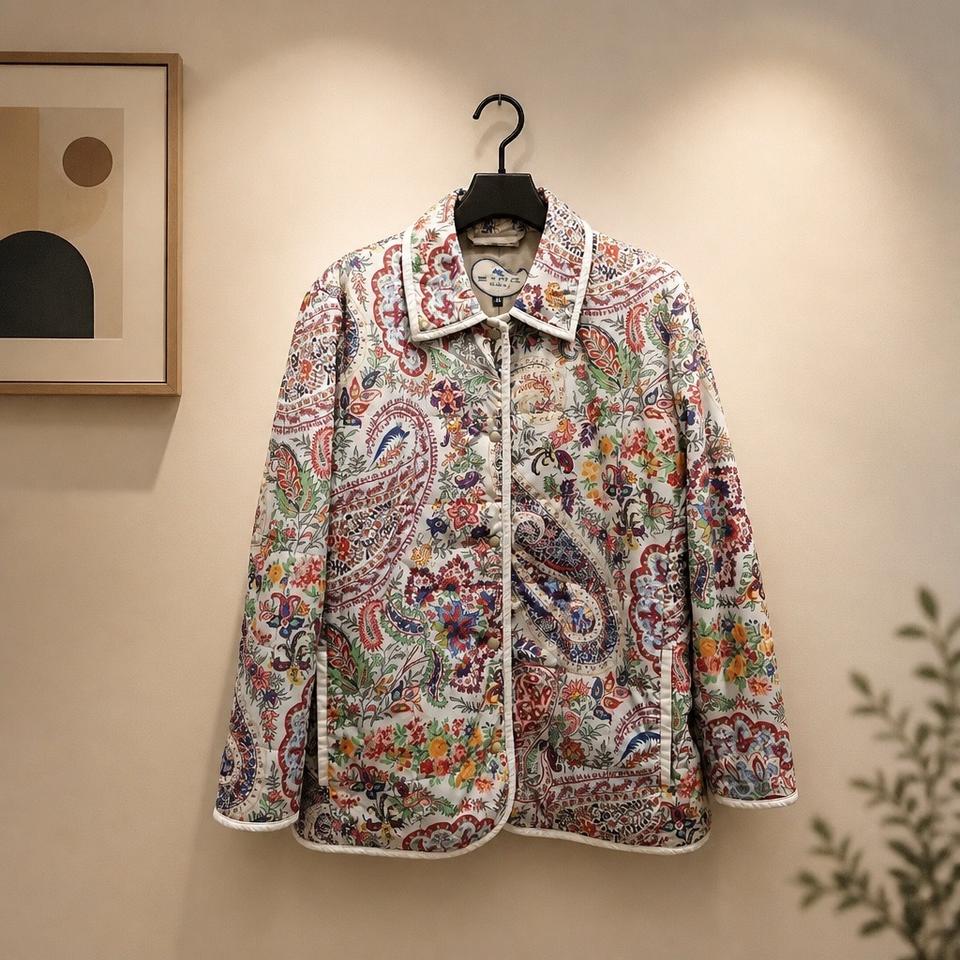 에트로 ETRO Milano 페이즐리 플라워 퀼팅 재킷 48 사이즈