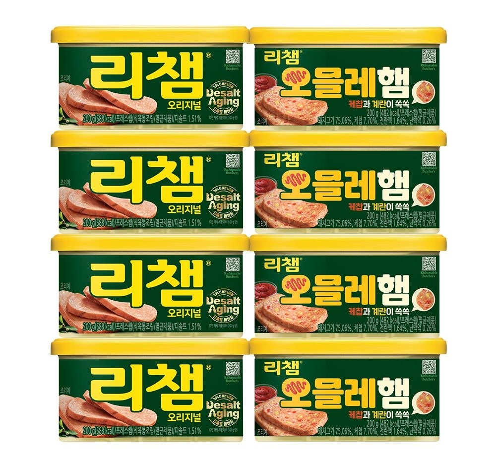 리챔 200g 4개+오믈레햄 200g 4개