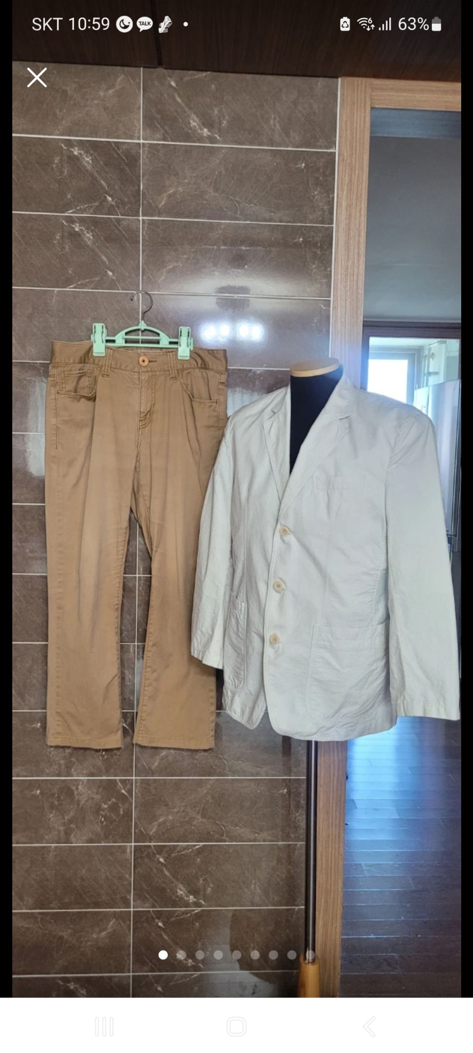 (남성95사이즈)라코스테 아이보리 면 자켓