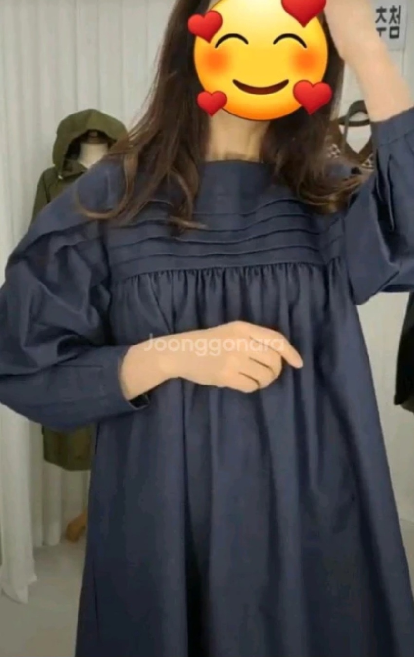 핀턱 데님원피스