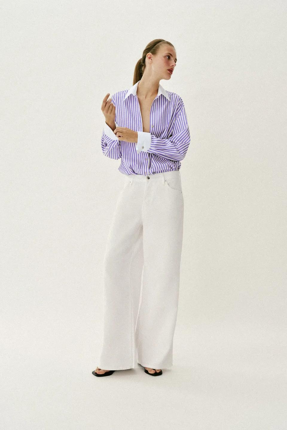 zara 자라 스트라이프 포플린 셔츠 새상품