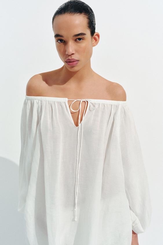 zara 자라 ZW 컬렉션 린넨 블라우스 새상품
