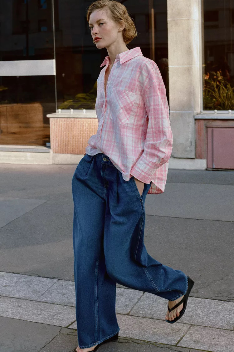 zara 자라 오버사이즈 체크 셔츠 새상품