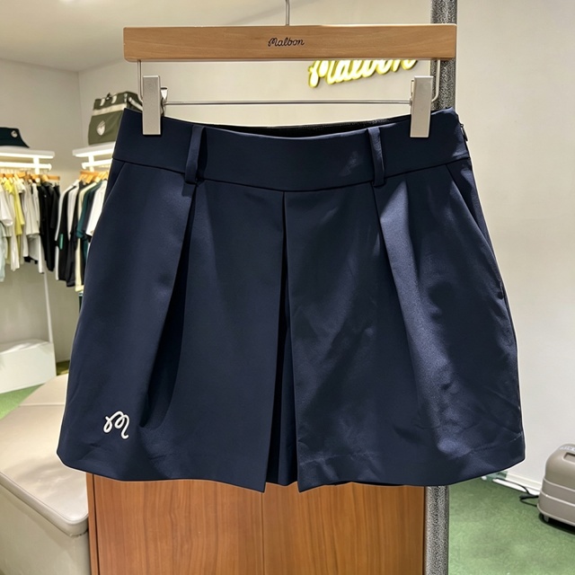 말본 여성 핀턱 볼륨 A라인 스커트