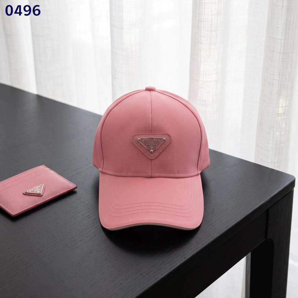 프라다 핑크 볼캡 모자